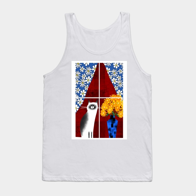 Cat in Window Tank Top by Scratch